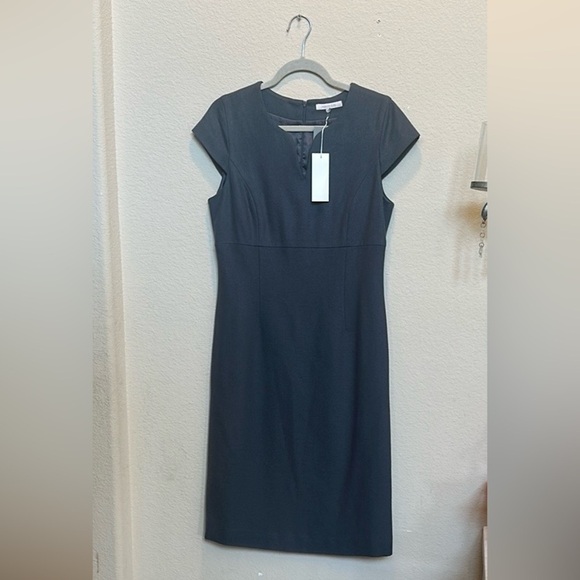 Mignon Blue Sheath Sleeveless Midi Dress - Picture 1 of 9